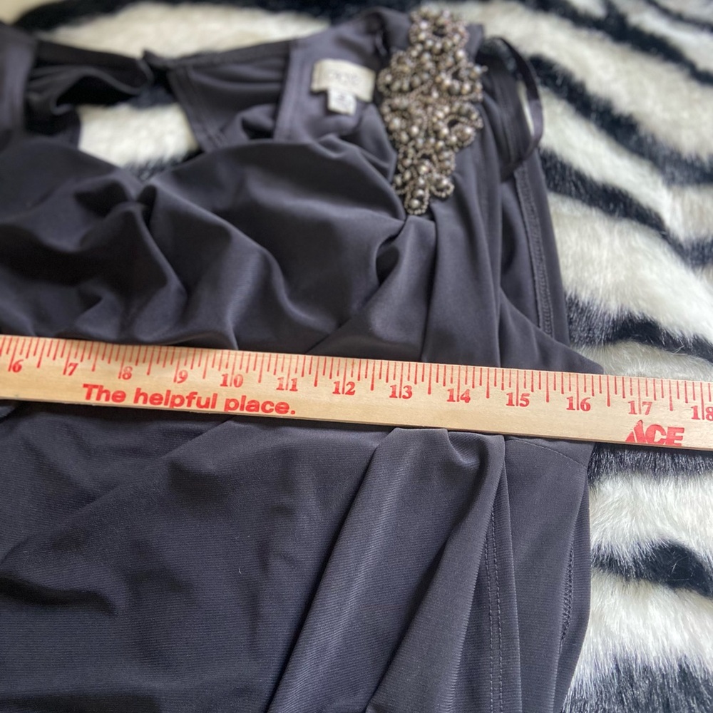 Cache Charcoal Sleeveless Formal/Cocktail Dress with Embellished Details Sz 2 - Picture 8 of 10
